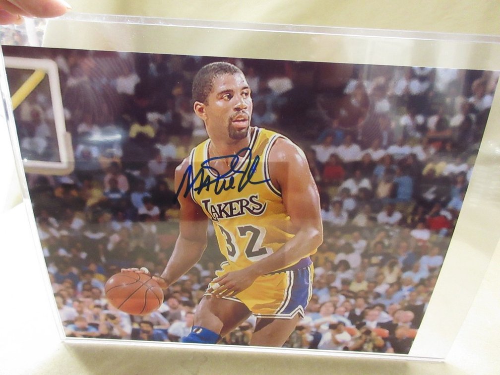 Autographed Magic Johnson photograph