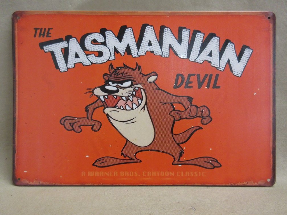 "Tasmanian Devil" reproduction metal sign