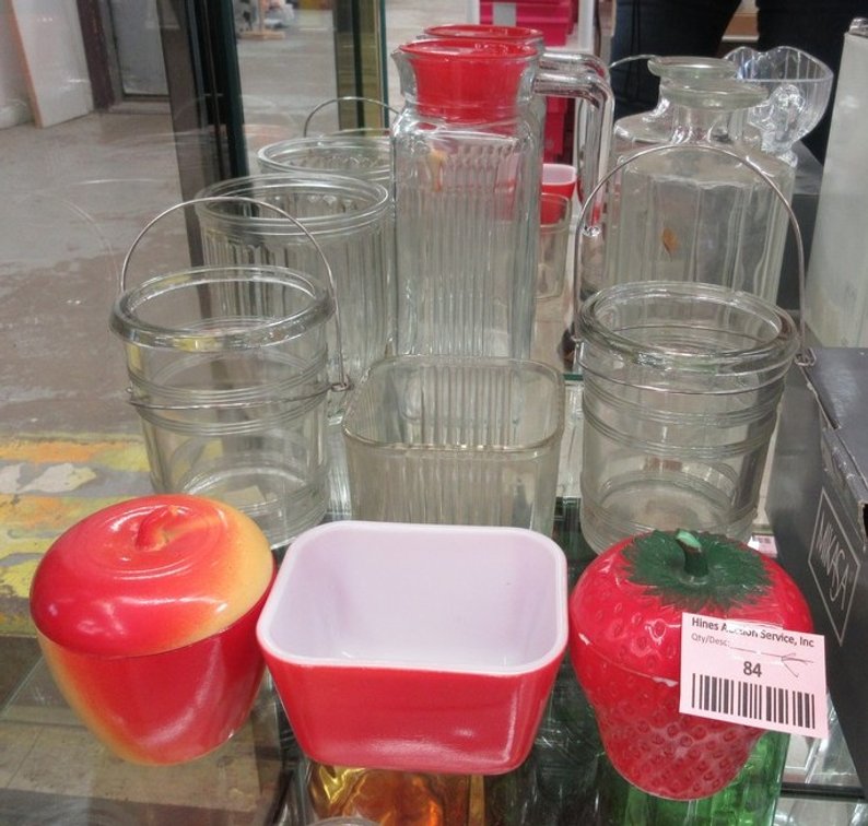 Vintage glass serving items