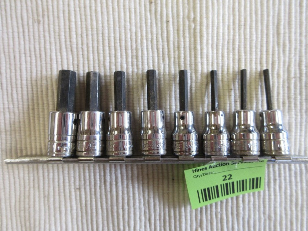 Snap-On 8-piece 3/8" drive SAE hex bit set