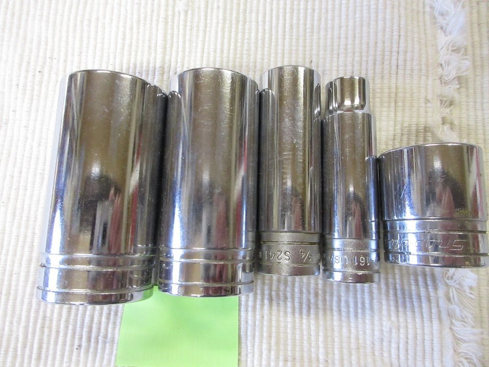 (5) Snap-On 1/2" drive SAE sockets