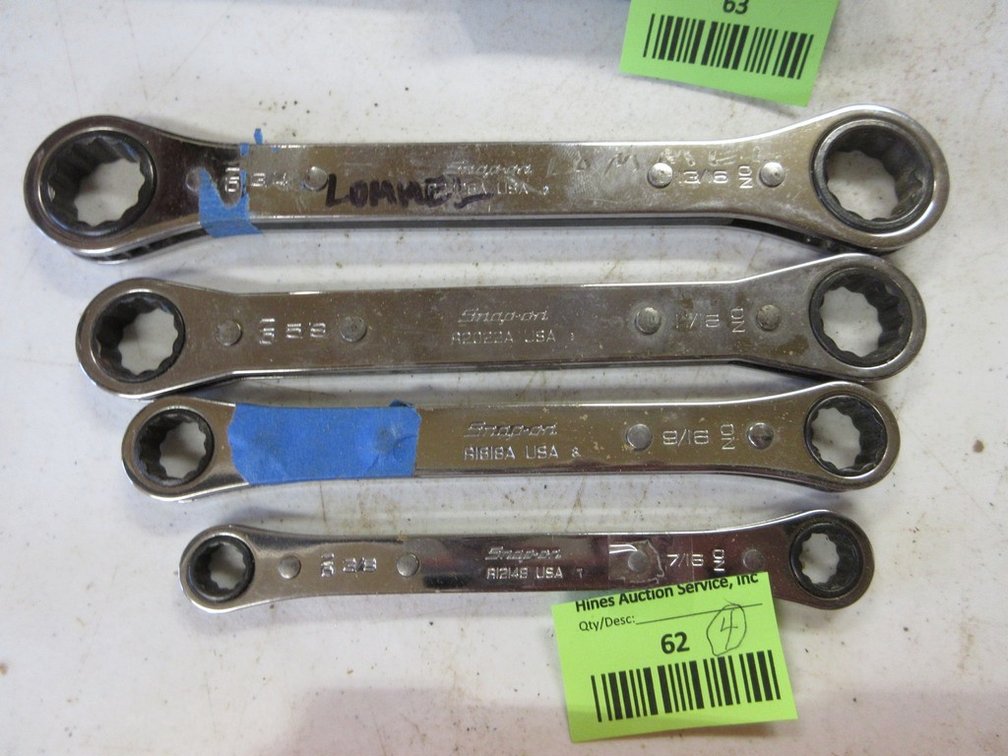 (4) Snap-On SAE ratchet wrenches