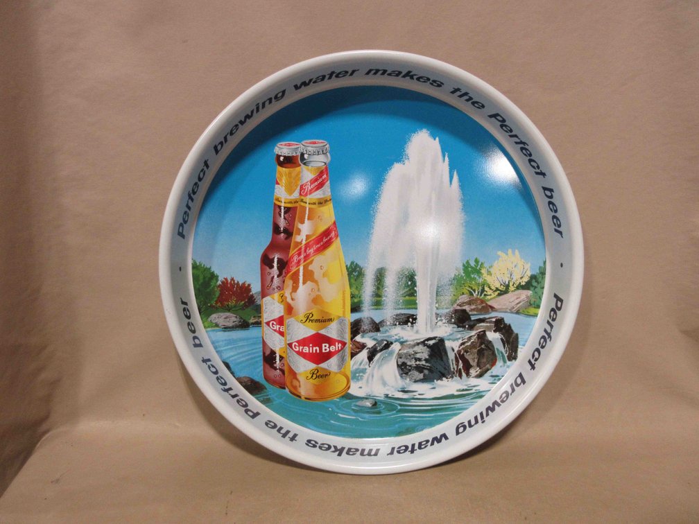 Grain Belt Beer steel tray