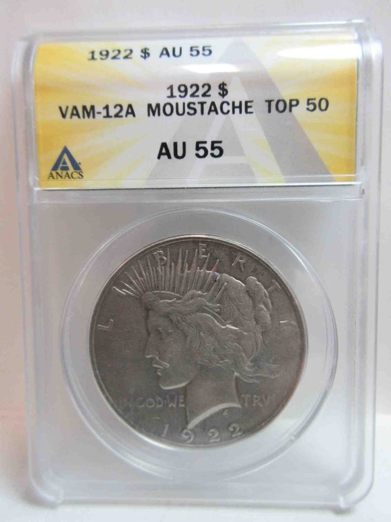 1922 Peace dollar graded by ANACS