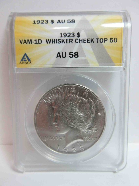 1923 Peace dollar graded by ANACS