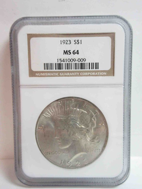 1923 Peace dollar graded by NGC