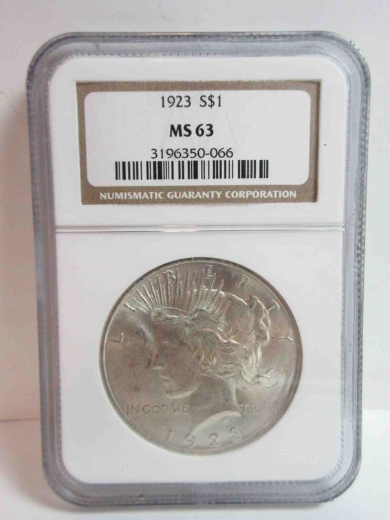 1923 Peace dollar graded by NGC