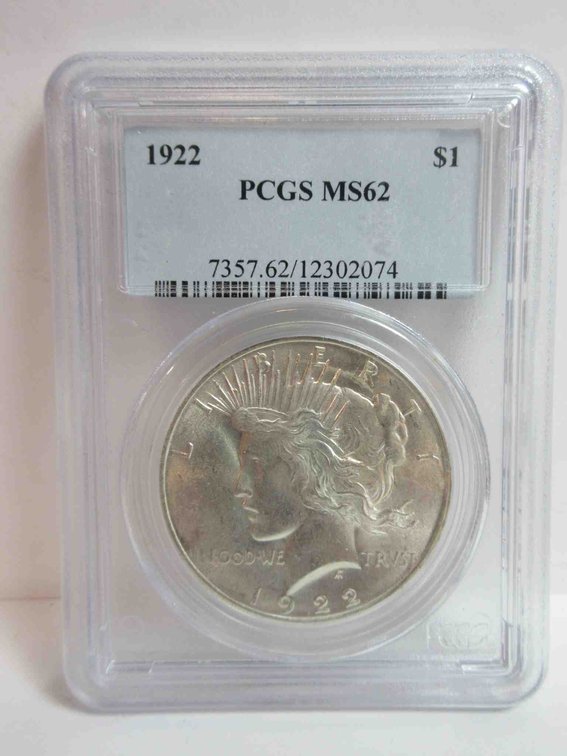 1922 Peace dollar graded by PCGS