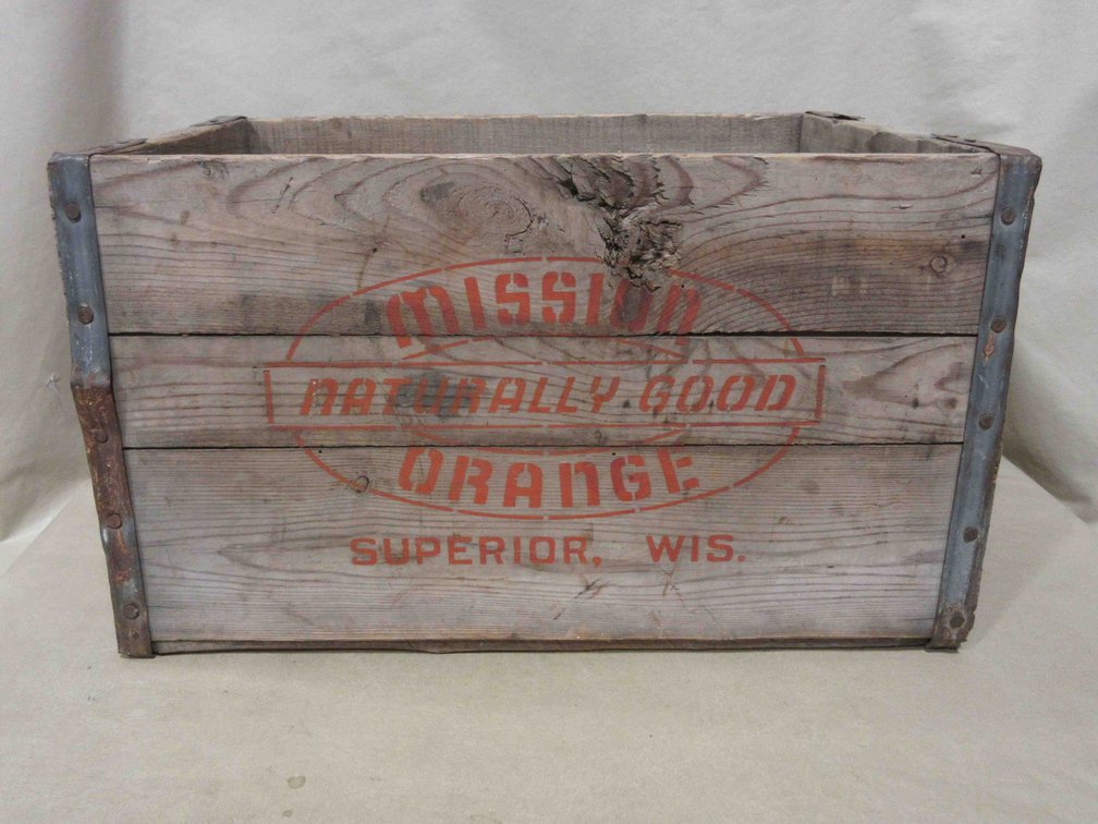 Mission Naturally Good Soda wood crate