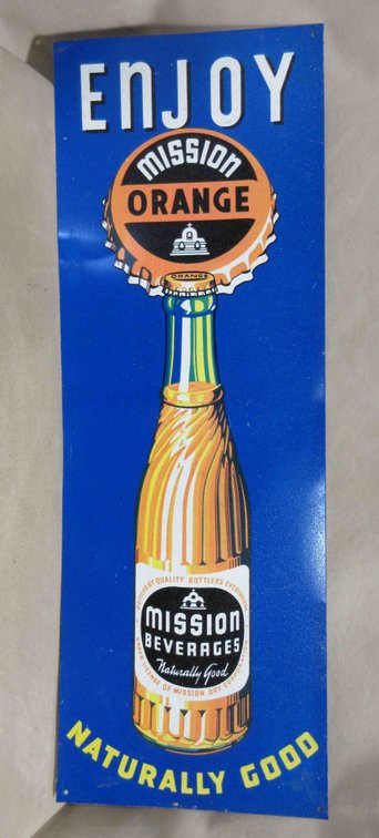 Mission Orange Soda tin sign