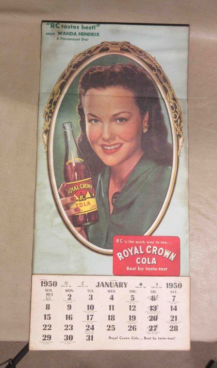 Royal Crown Cola 1950 advertising calendar