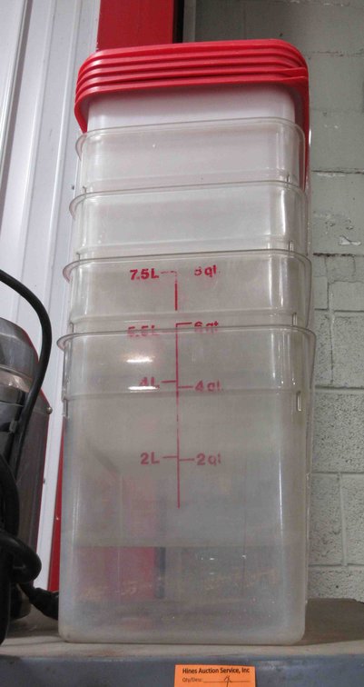 (6) 6-Quart food containers