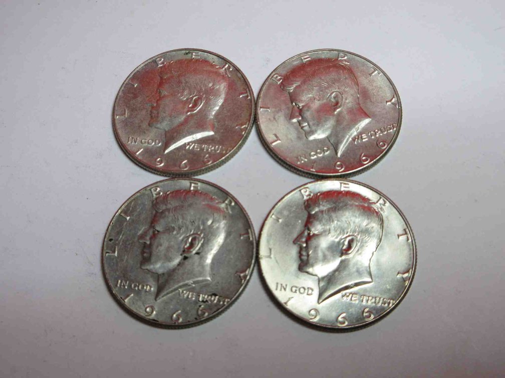 (4) 1966 Kennedy half dollars