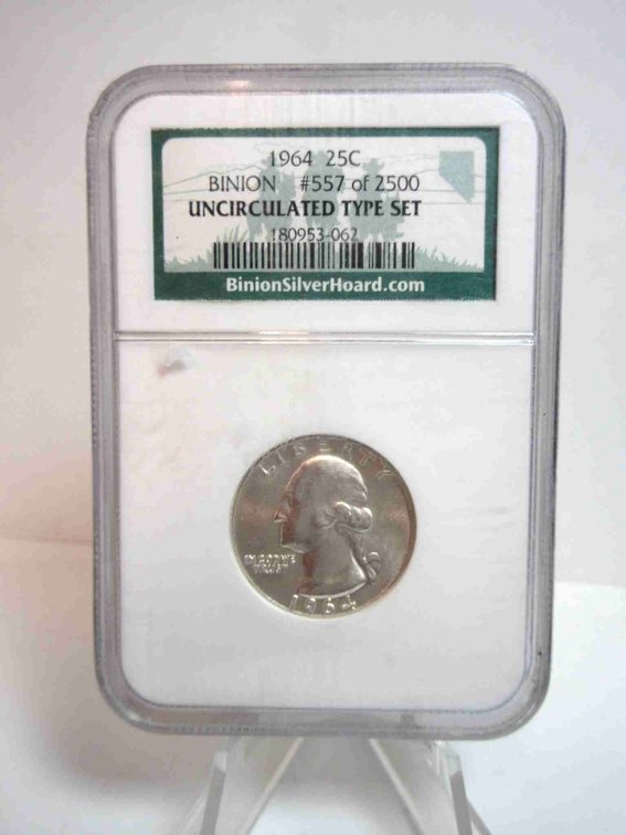 1964 Washington quarter graded Uncirculated by NGC