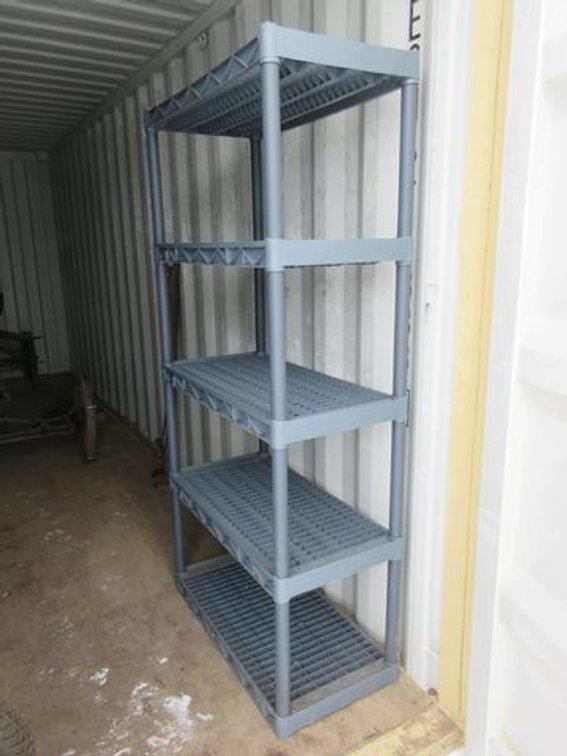 (2) Plastic shelf units