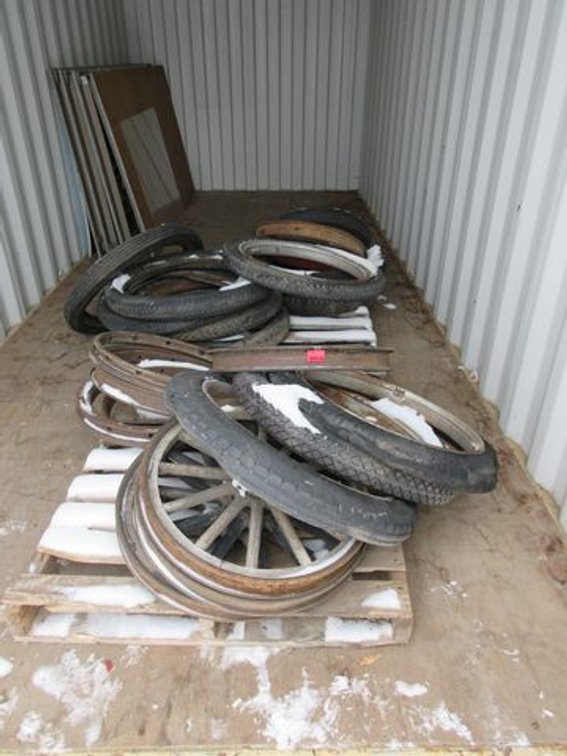 Group of model T tires and rims