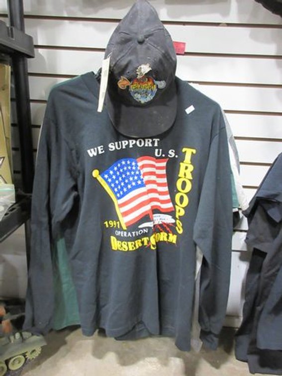 (7) Assorted t-shirt and hat