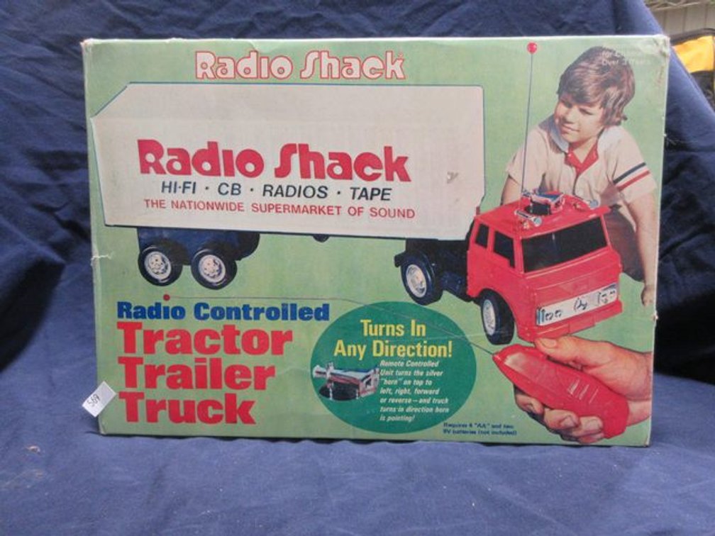 Vintage Radio Shack radio controlled tractor trailer truck