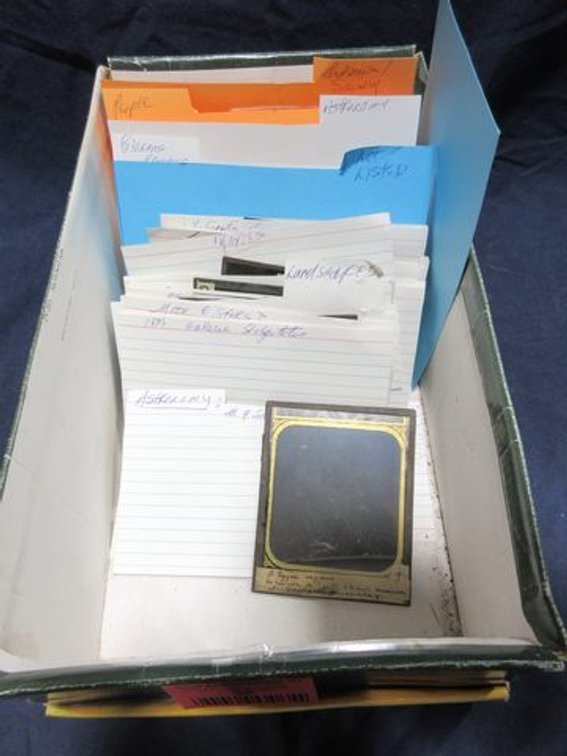Large assortment of magic lantern glass slides
