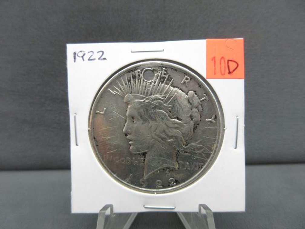 1922 Peace dollar (hole in top)
