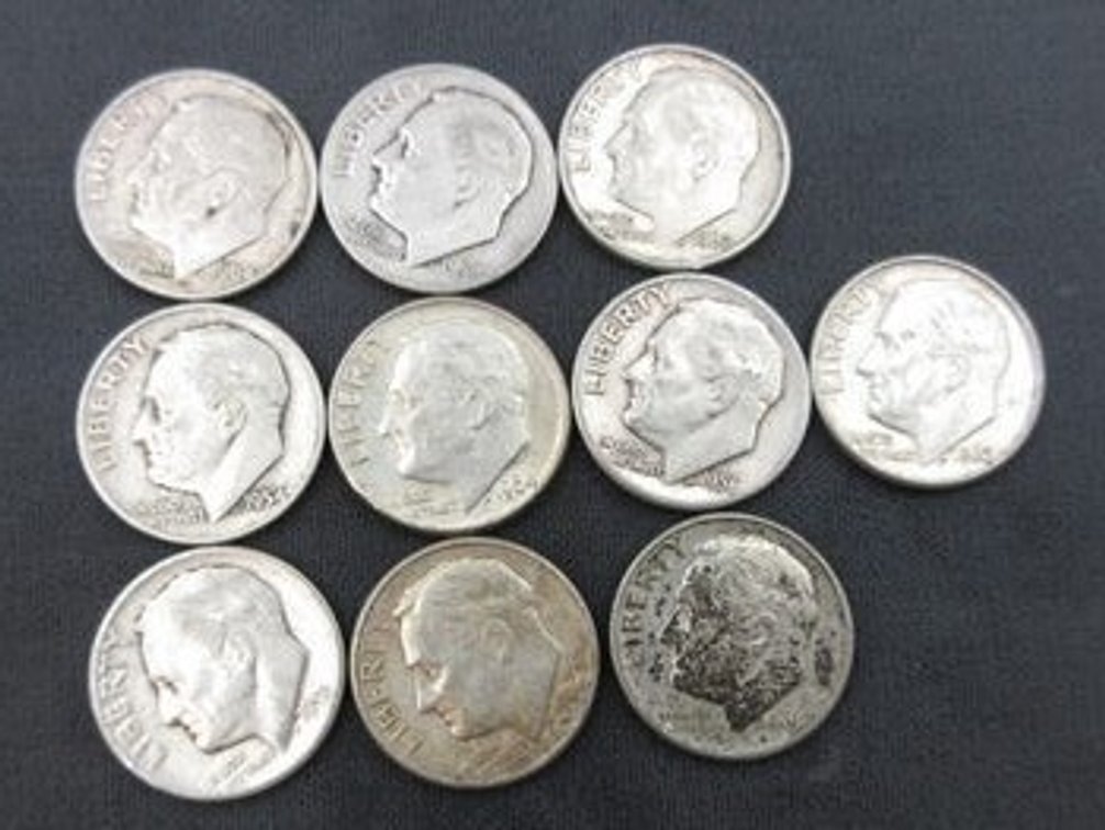 (10) Silver Roosevelt dimes