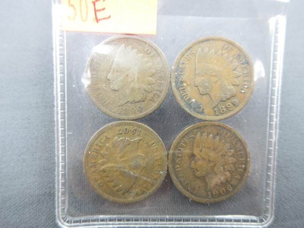 (4) Indian Head cents