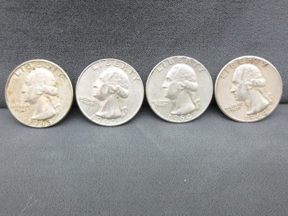 (4) Silver Washington quarters