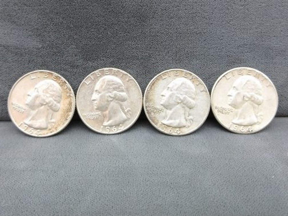 (4) Silver Washington quarters