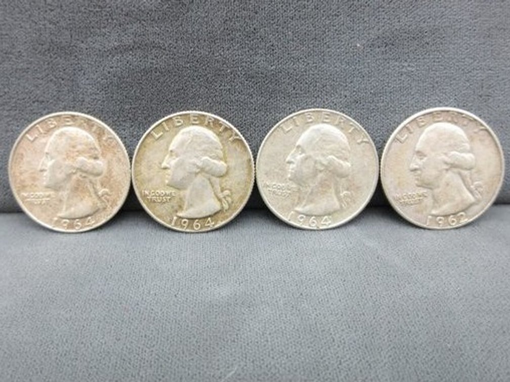(4) Silver Washington quarters