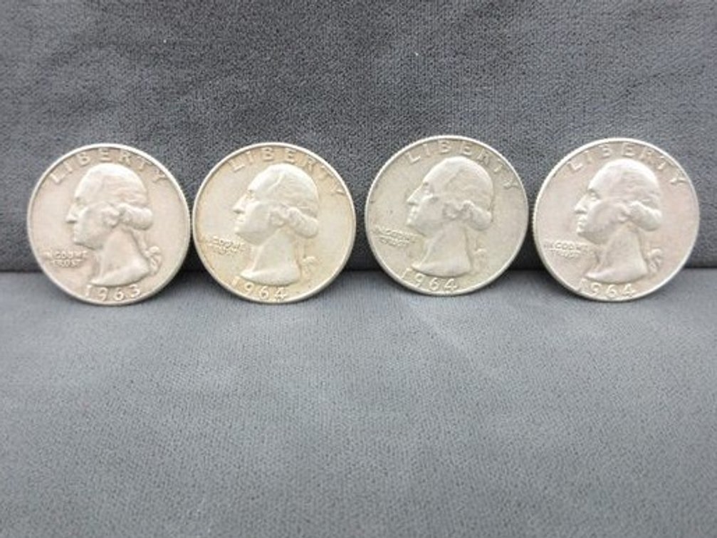 (4) Silver Washington quarters