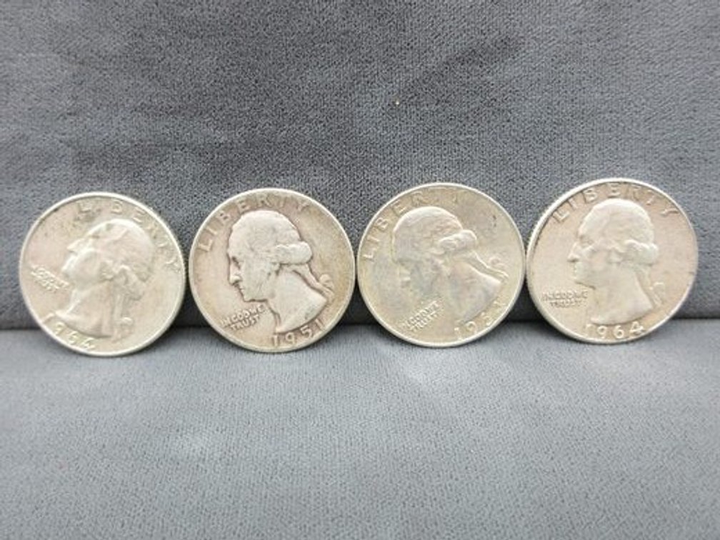 (4) Silver Washington quarters