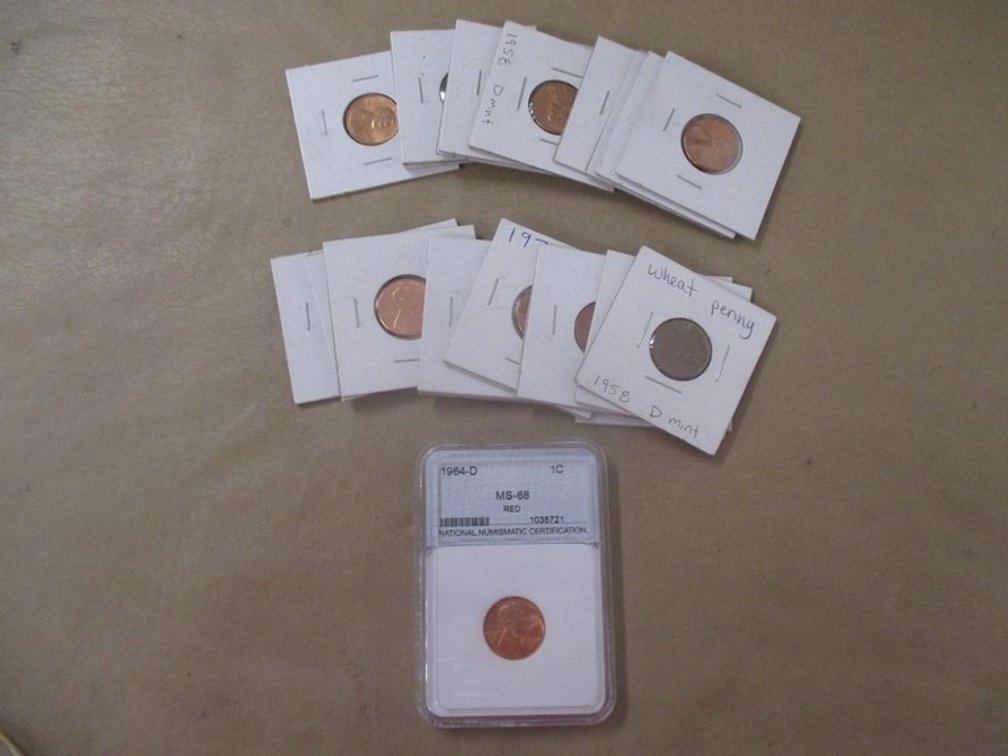 Group of collectible pennies