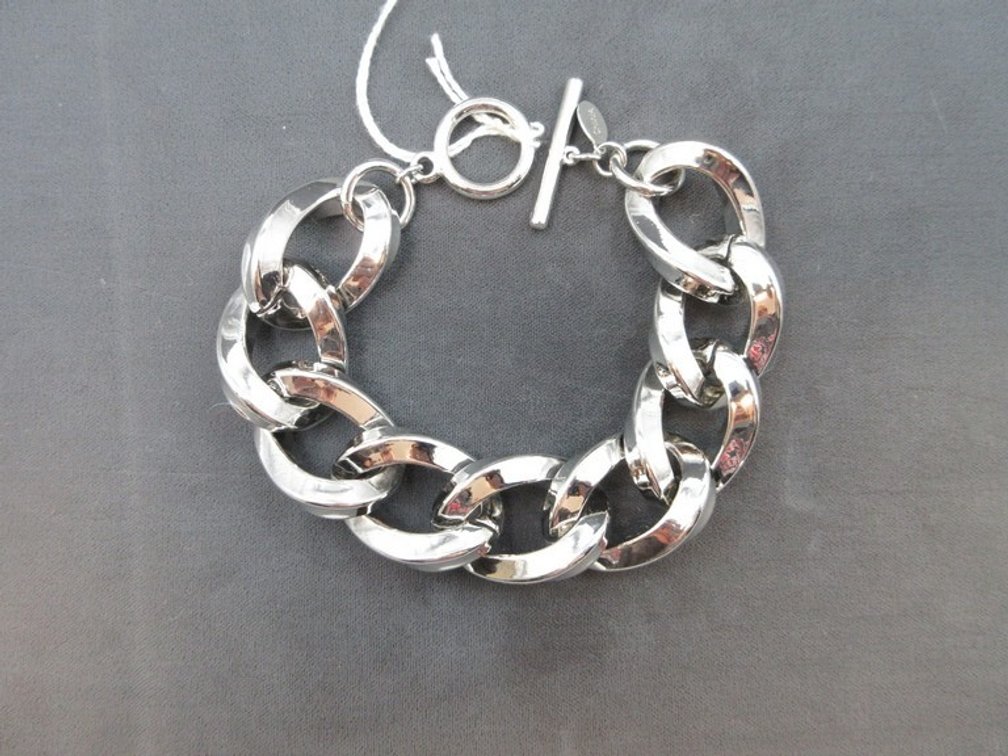 Kenneth Jay Lane silver tone chunky link bracelet