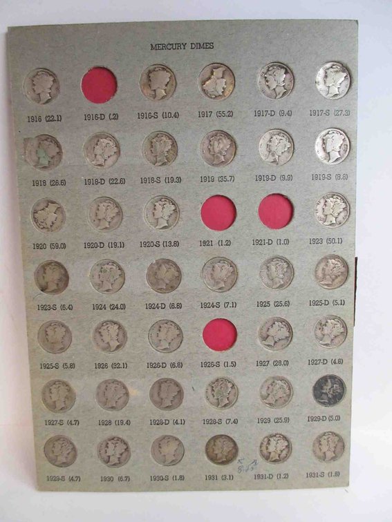 (38) Mercury silver dimes