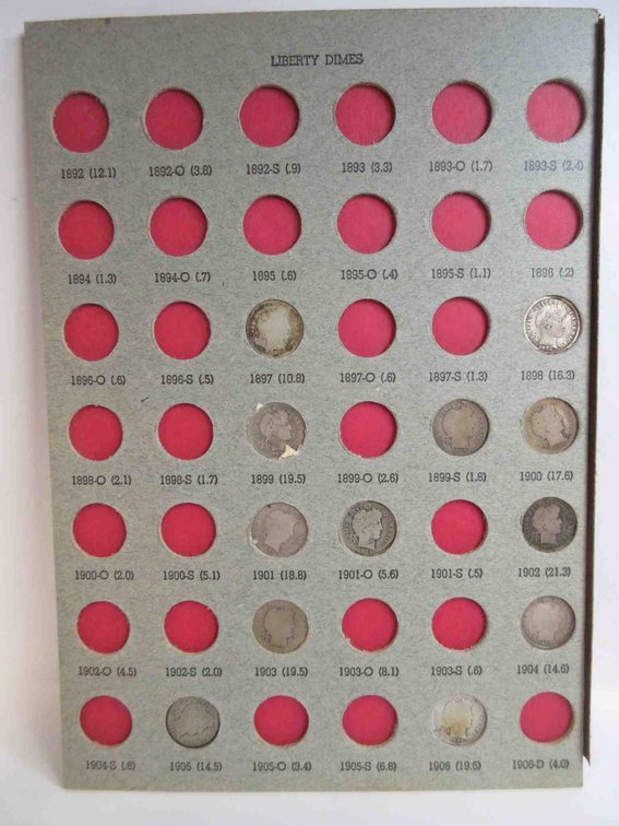 (12) Barber silver dimes