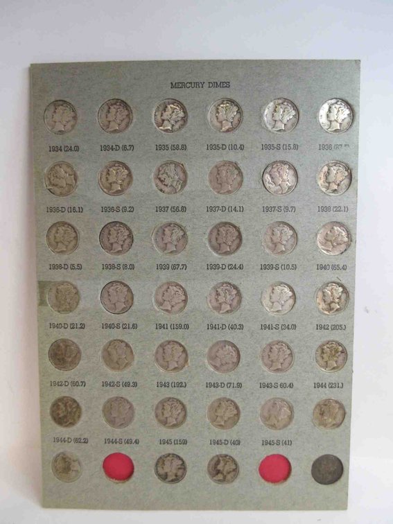 (40) Mercury silver dimes