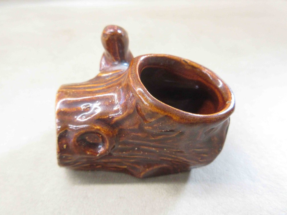 Red Wing Pottery Gopher and stump figurine