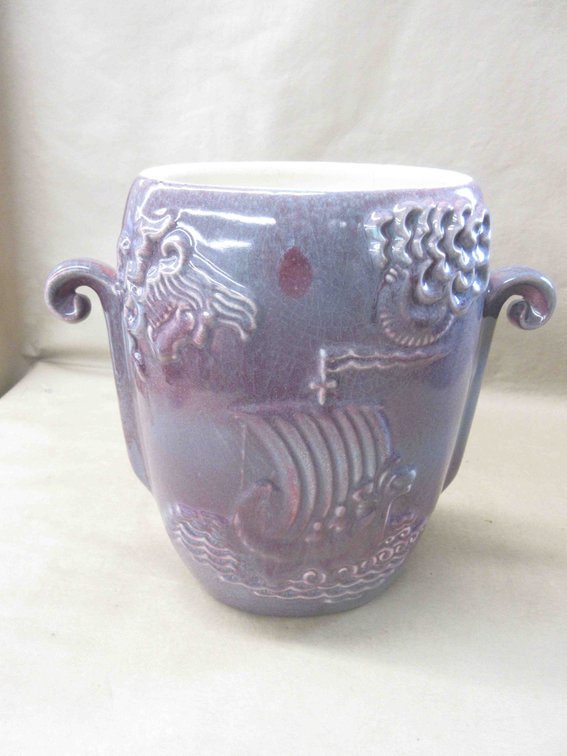 Red Wing Art Pottery #1140 Viking Ship vase