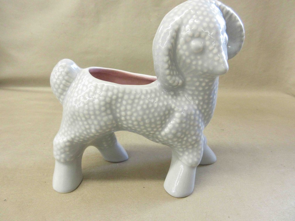Red Wing Art Pottery unmarked blue lamb planter