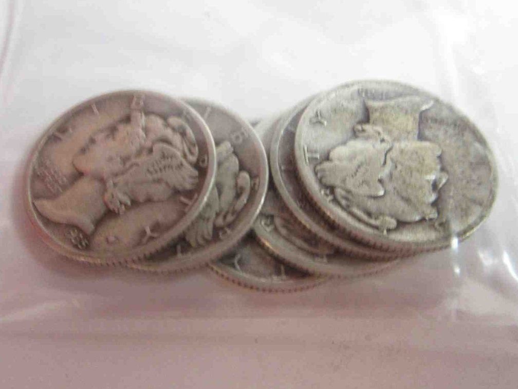 (6) Mercury silver dimes