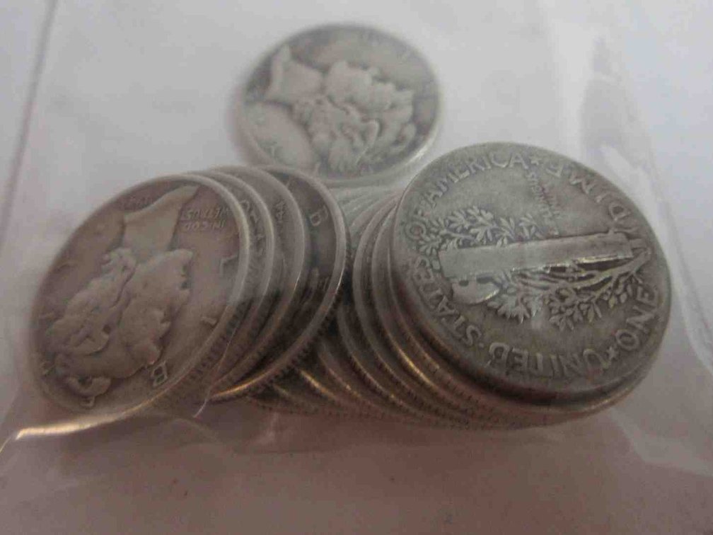 (14) Mercury silver dimes