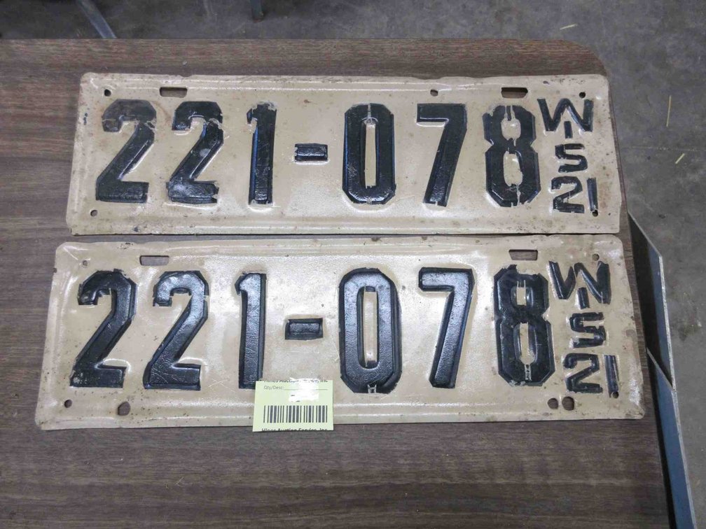 Antique Wisconsin licensee plate