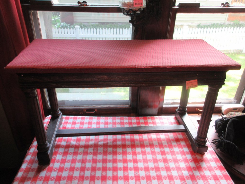 Antique flip top piano bench