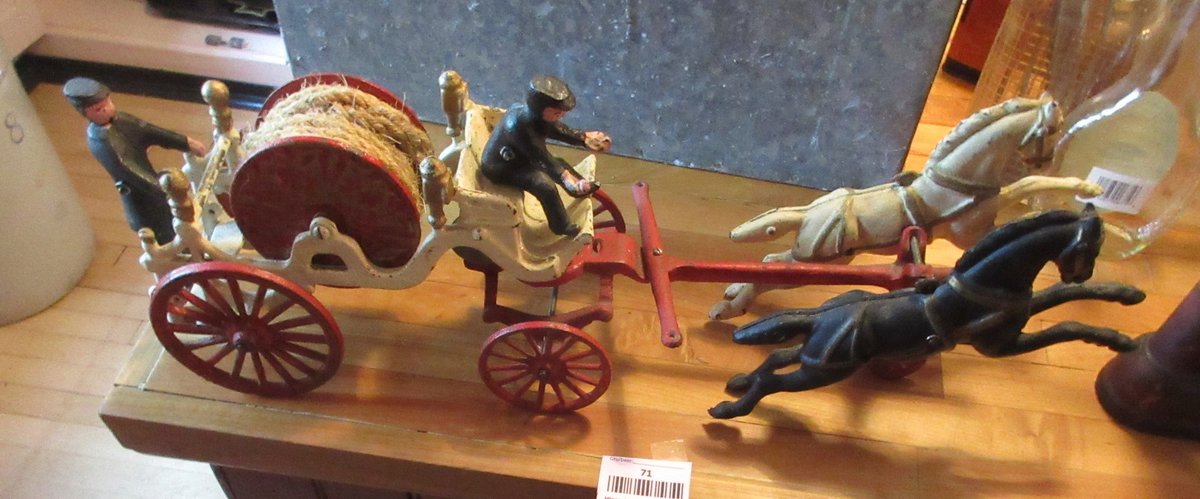 Cast iron reproduction hose fire wagon