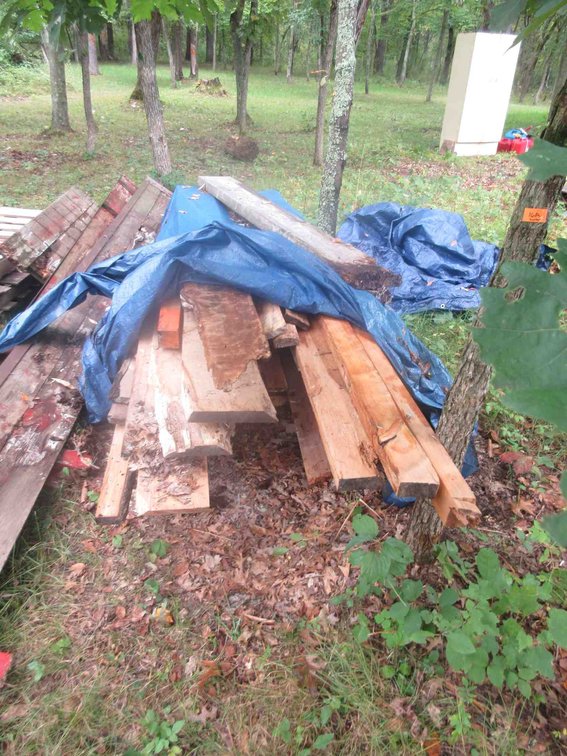 Group of rough sawn lumber