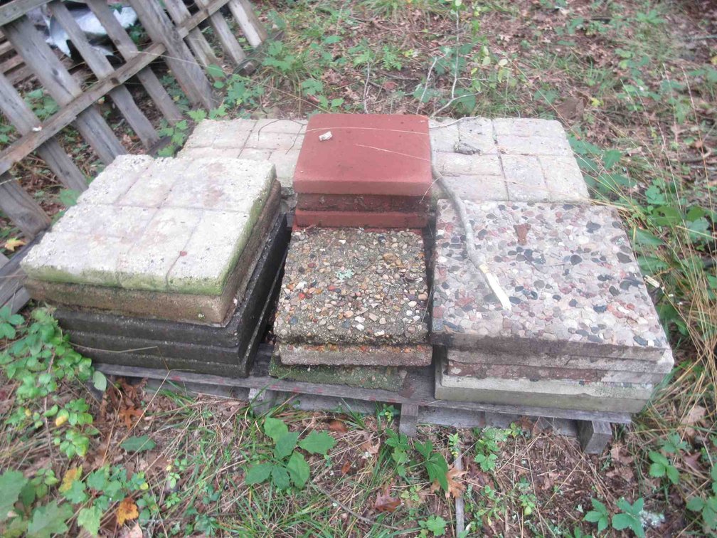 Group of cement pavers