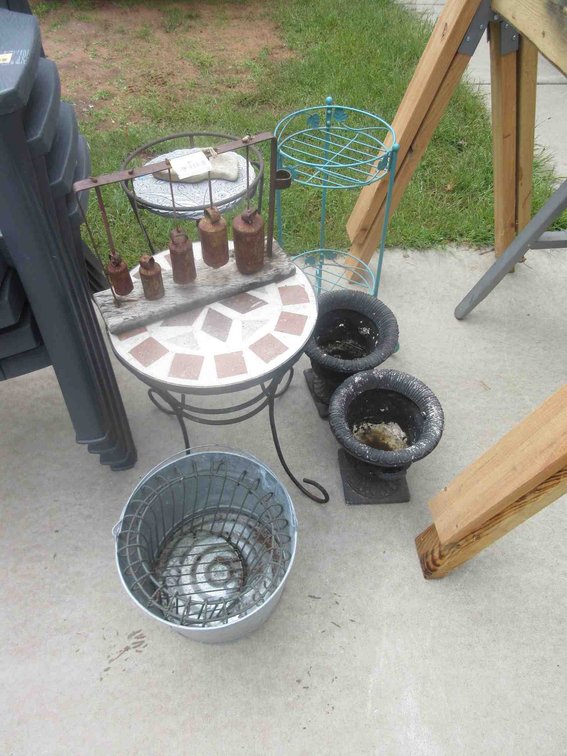 Group of patio and garden decor