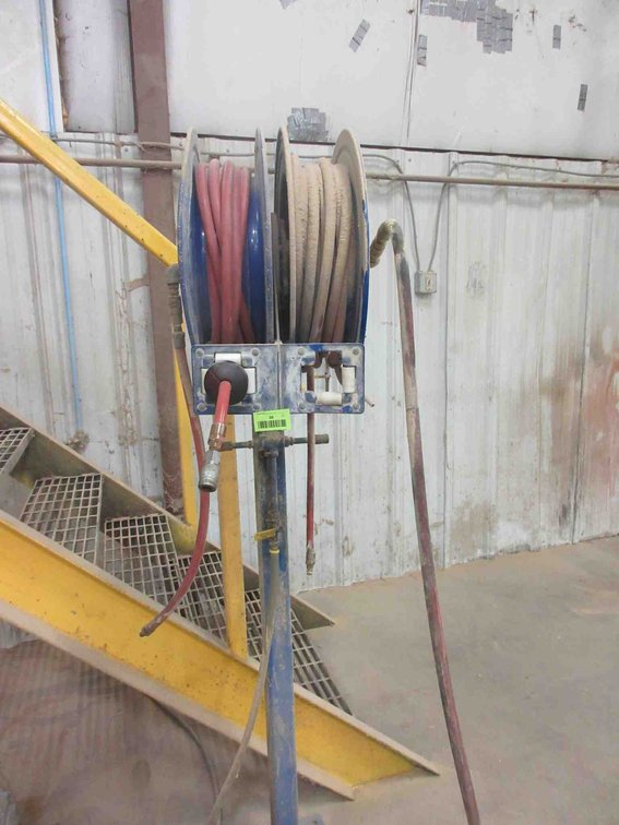 (2) Air hose reels on post 