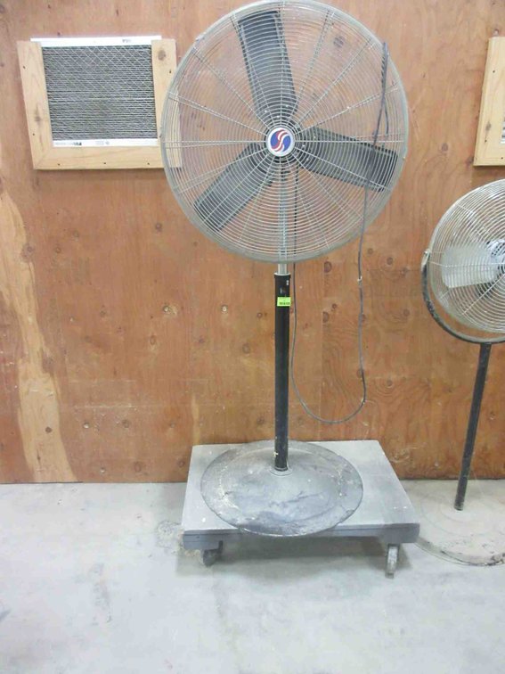 Industrial shop fan on 4-wheel cart