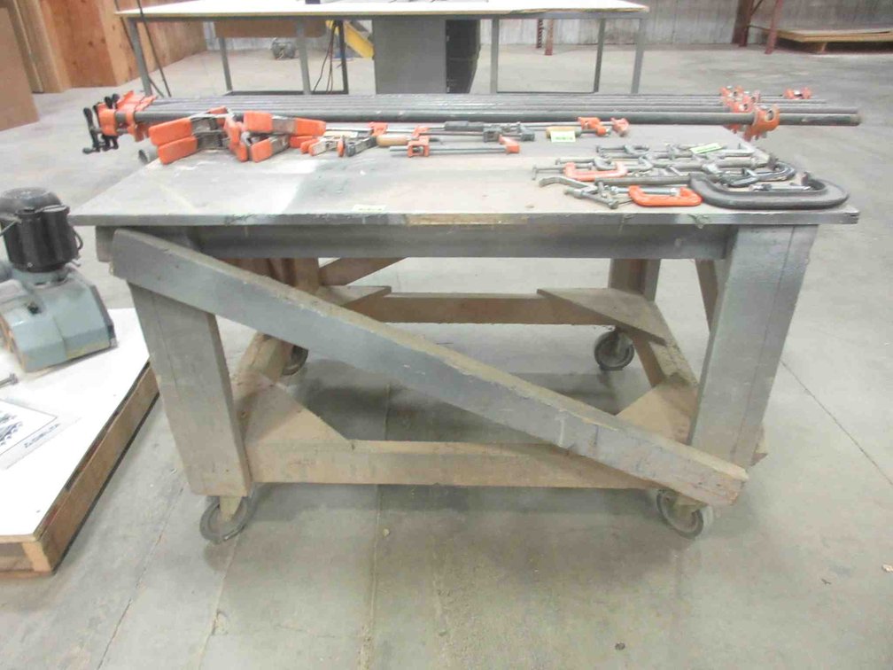 4-Wheel wood shop cart/table